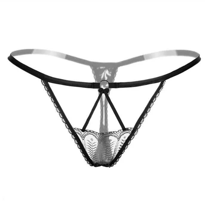 Sexy string από Spandex,Nylon one size σε μαύρο χρώμα.