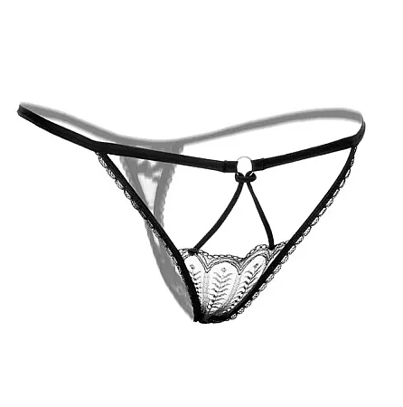 Sexy string από Spandex,Nylon one size σε μαύρο χρώμα.