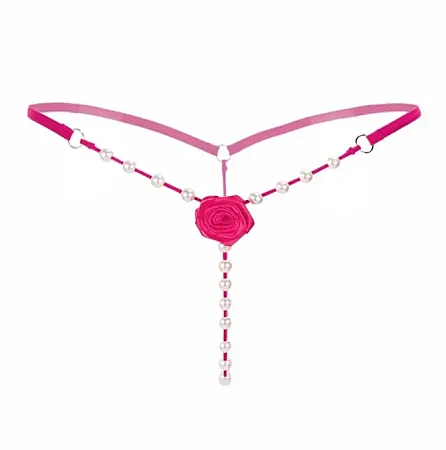 Sexy εσώρουχο με πέρλες σε hot pink χρώμα.