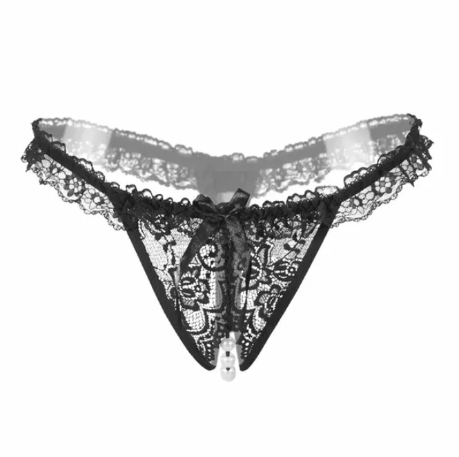 String με πέρλες one size από Polyester σε μαύρο χρώμα.