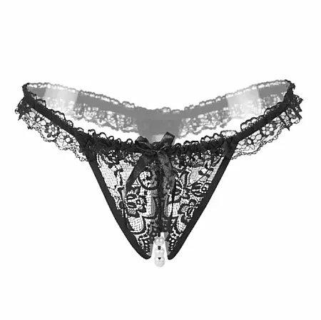String με πέρλες one size από Polyester σε μαύρο χρώμα.
