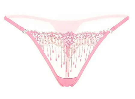 Sexy string από Spandex,Nylon one size με κρόσια σε ροζ χρώμα.