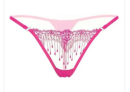 Sexy string από Spandex,Nylon one size με κρόσια σε hot pink χρώμα