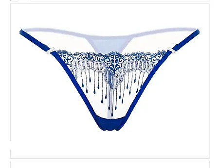 Sexy string από Spandex,Nylon one size με κρόσια σε μπλε χρώμα.