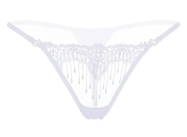 Sexy string από Spandex,Nylon one size με κρόσια σε λευκό χρώμα.