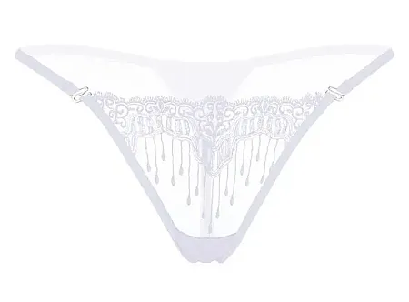 Sexy string από Spandex,Nylon one size με κρόσια σε λευκό χρώμα.