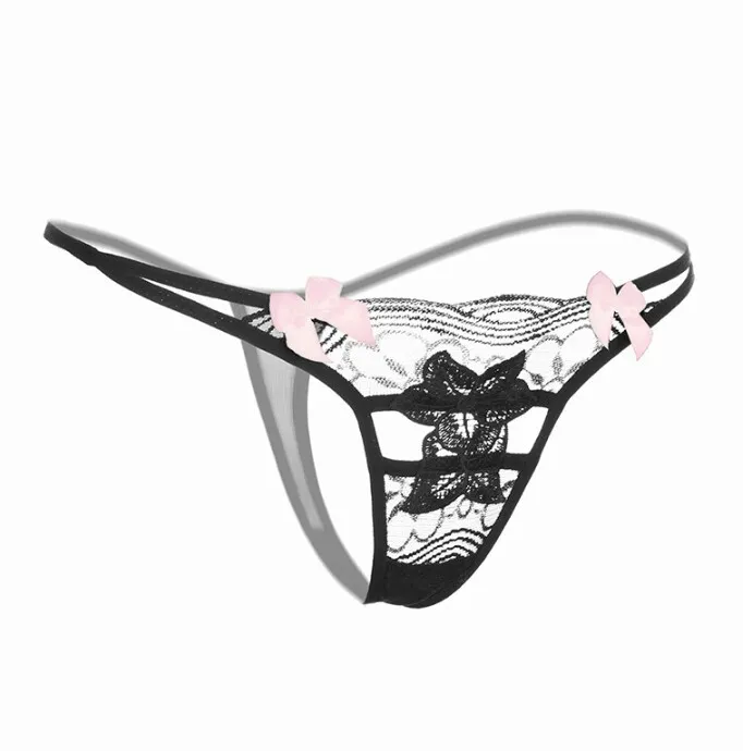 String από Spandex,Nylon με φιόγκους one size σε μαύρο χρώμα.