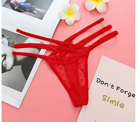 String από Nylon και spandex one size σε κόκκινο χρώμα.