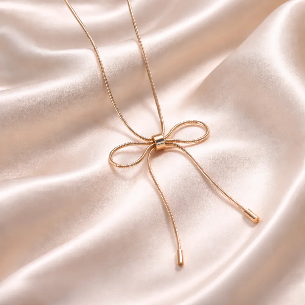 Κολιέ Eternal Bow Lariat – Ανοξείδωτο Ατσάλι