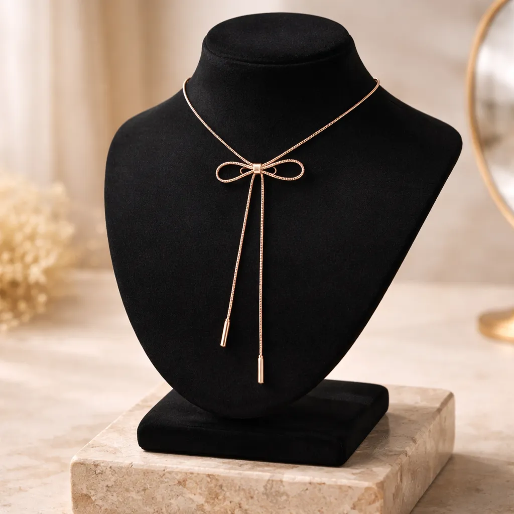 Κολιέ Eternal Bow Lariat – Ανοξείδωτο Ατσάλι