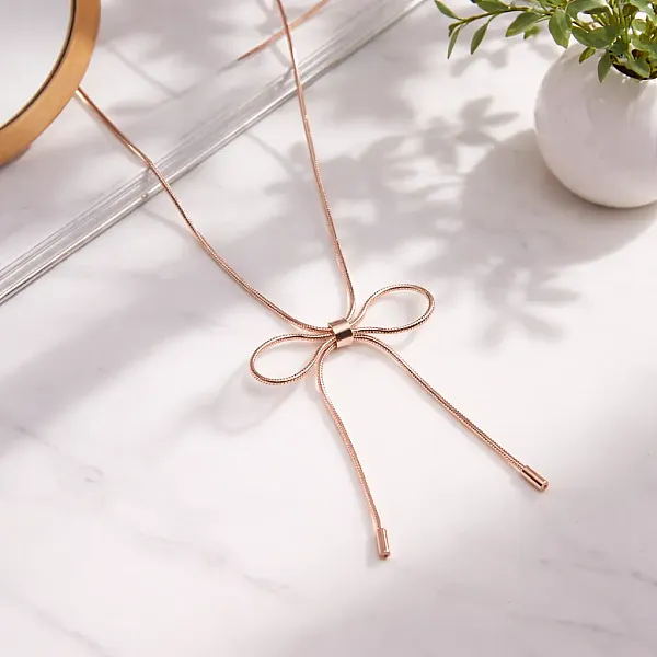 Κολιέ Eternal Bow Lariat – Ανοξείδωτο Ατσάλι