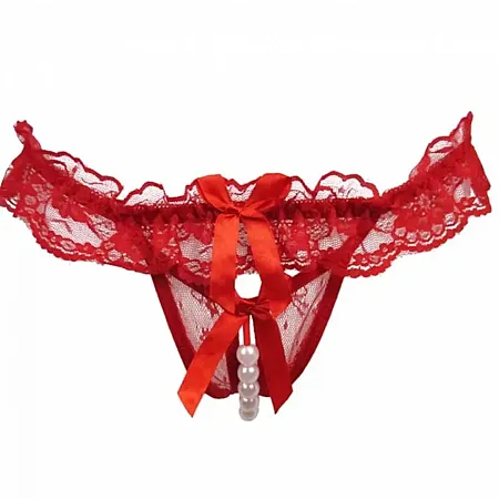 Sexy string με φιόγκους κόκκινο.