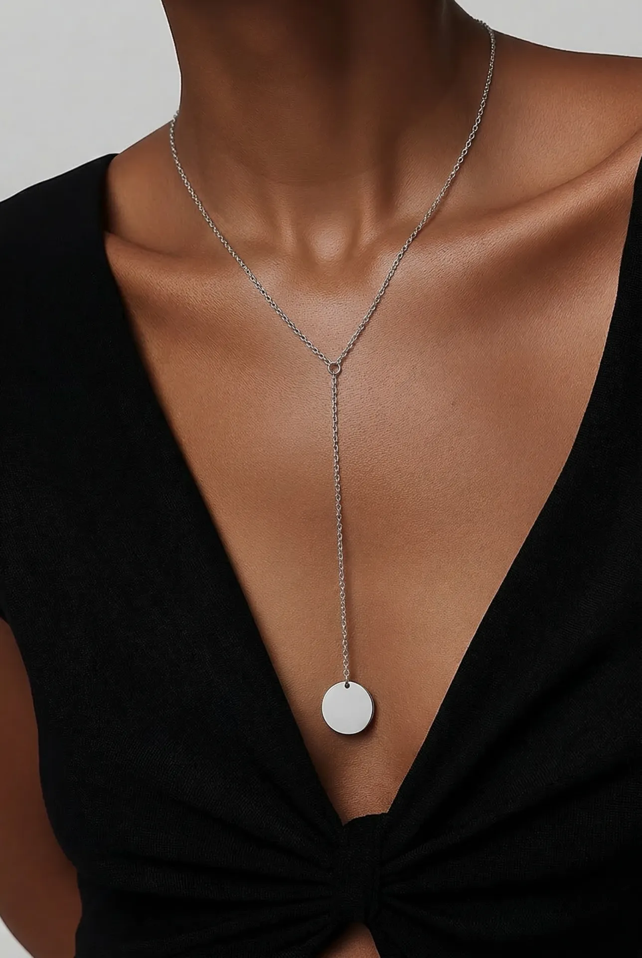 Κολιέ Luna Minimal Lariat – Ανοξείδωτο Ατσάλι