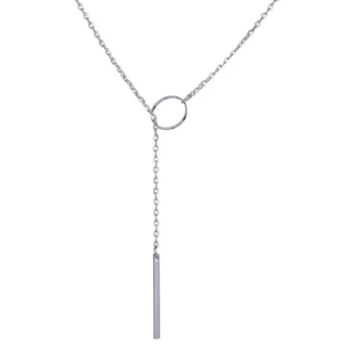 Κολιέ Lariat Circle & Bar – Ανοξείδωτο Ατσάλι