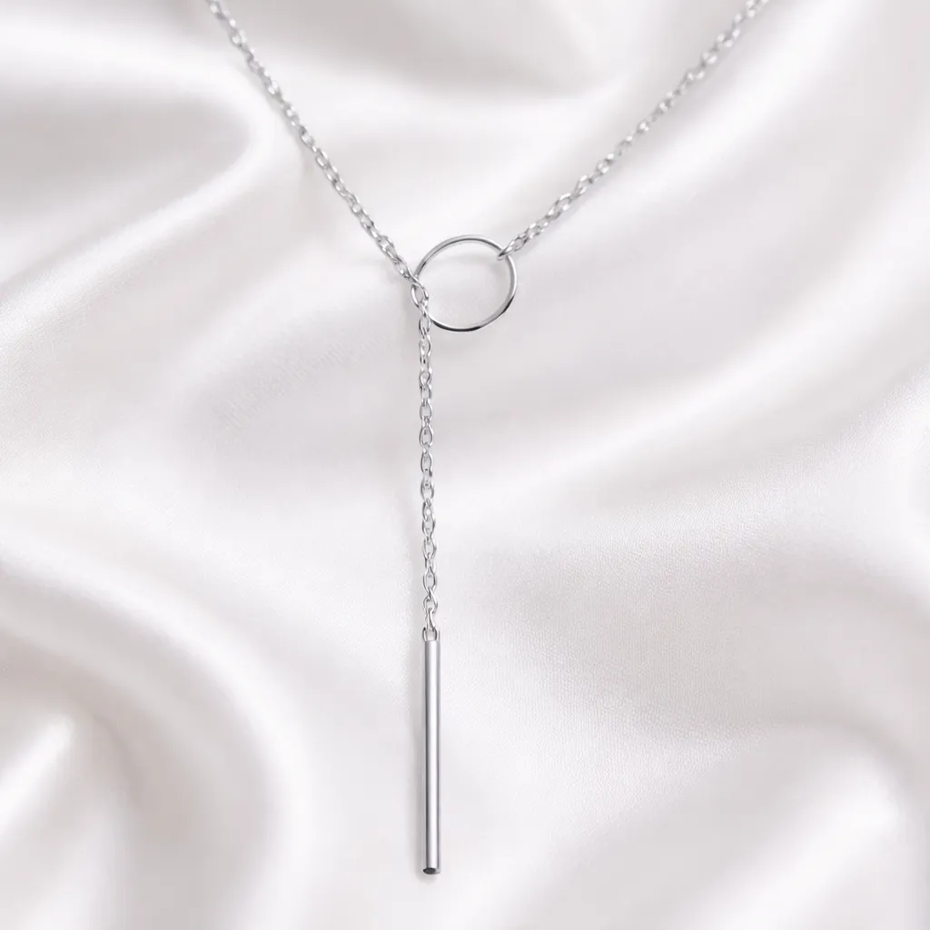 Κολιέ Lariat Circle & Bar – Ανοξείδωτο Ατσάλι