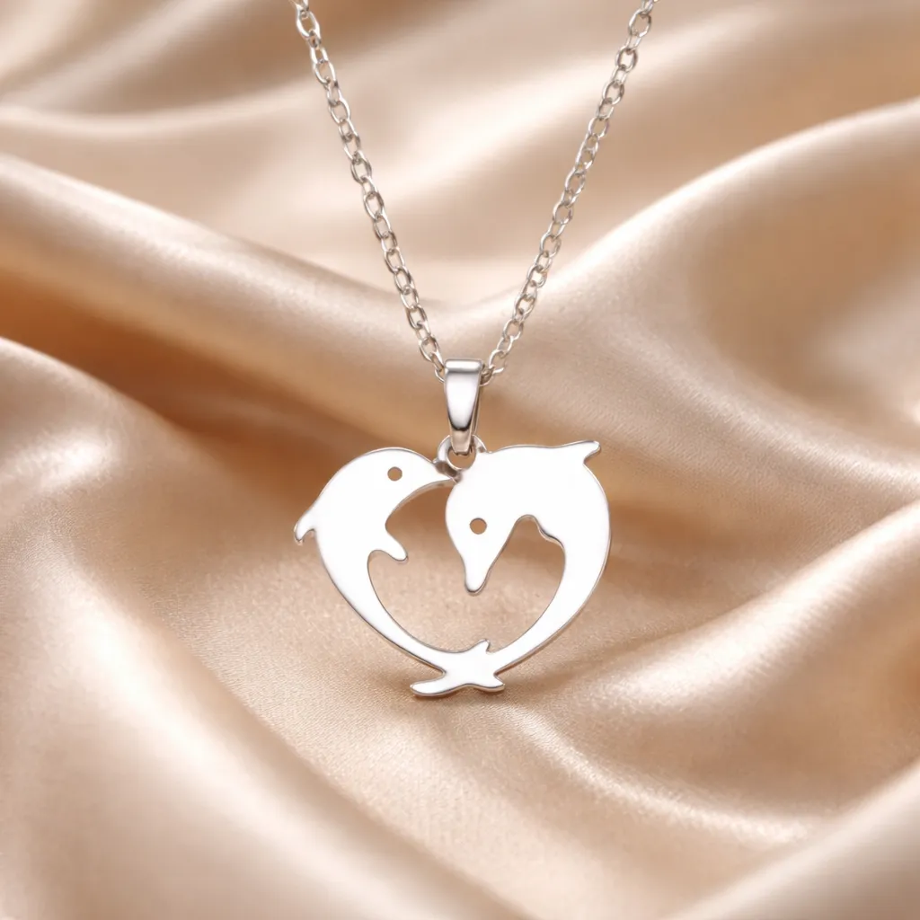 Κολιέ Dolphin Heart Essence – Ανοξείδωτο Ατσάλι