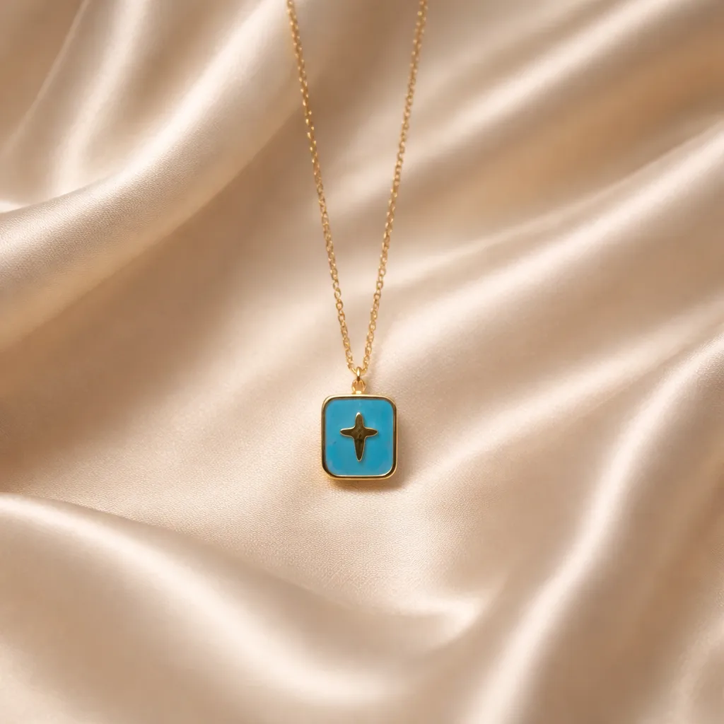 Κολιέ Azure Faith Medallion – Ανοξείδωτο Ατσάλι
