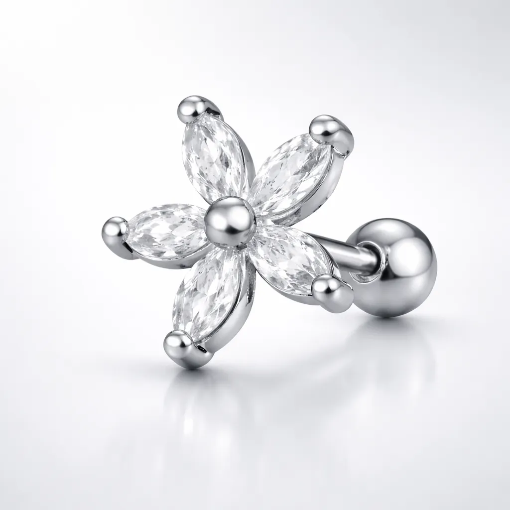 Piercing Steel Crystal Blossom – Ανοξείδωτο Ατσάλι