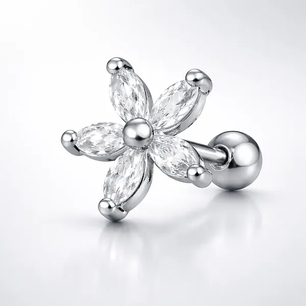 Piercing Steel Crystal Blossom – Ανοξείδωτο Ατσάλι