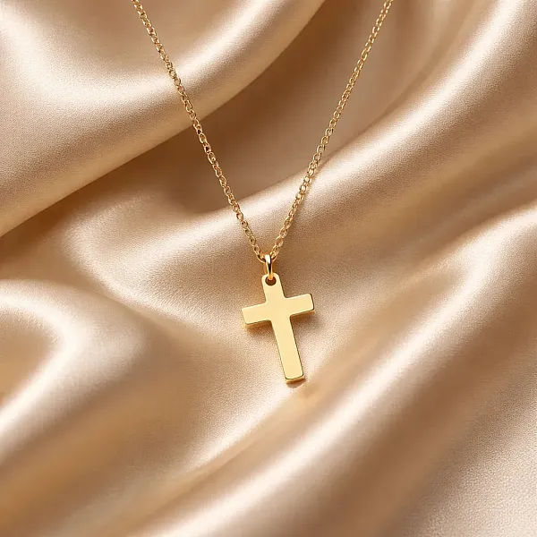 Κολιέ Essential Faith Gold Cross – Ανοξείδωτο Ατσάλι