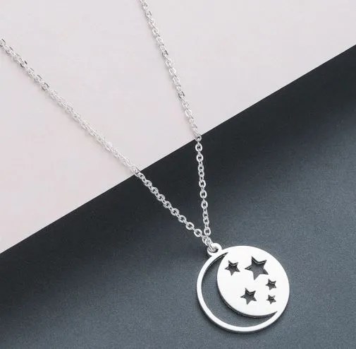 Κολιέ Celestial Harmony Moon & Stars – Ανοξείδωτο Ατσάλι