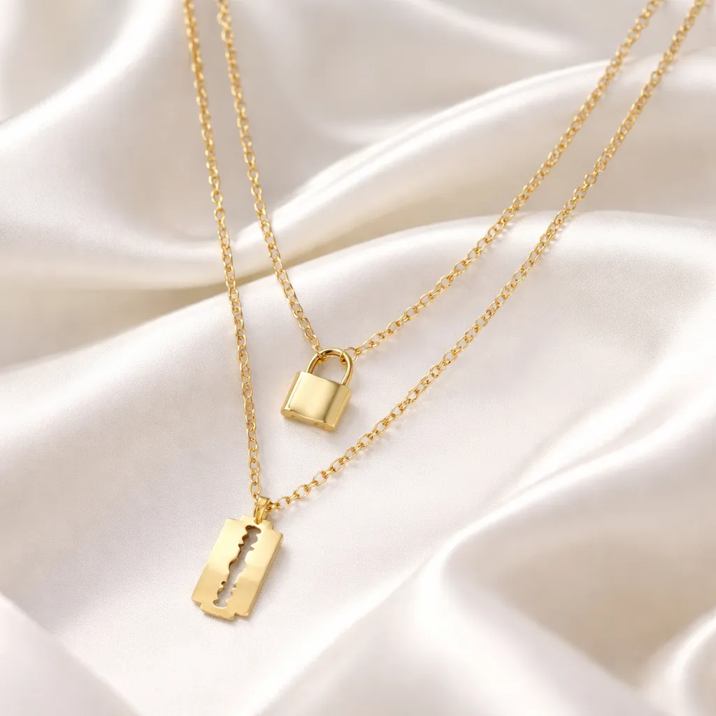 Κολιέ Layered Golden Edge – Ανοξείδωτο Ατσάλι