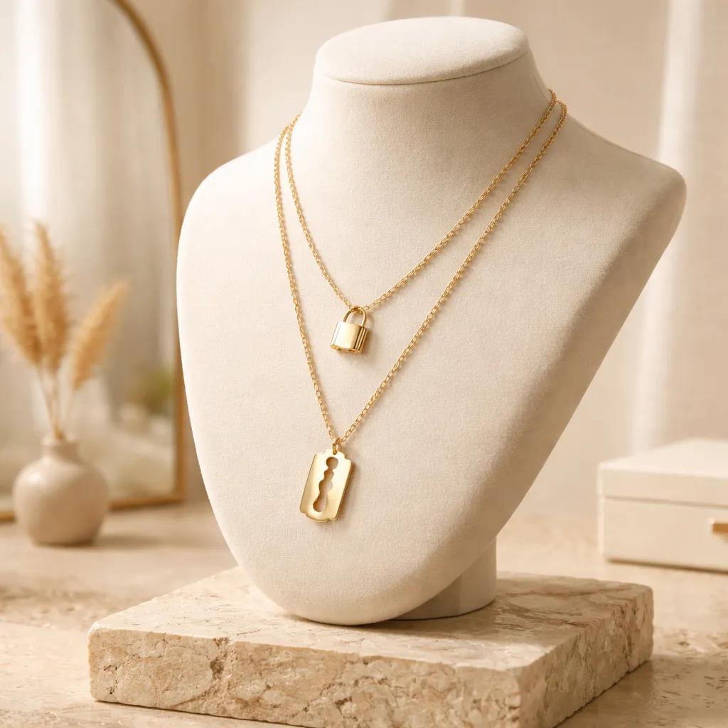 Κολιέ Layered Golden Edge – Ανοξείδωτο Ατσάλι
