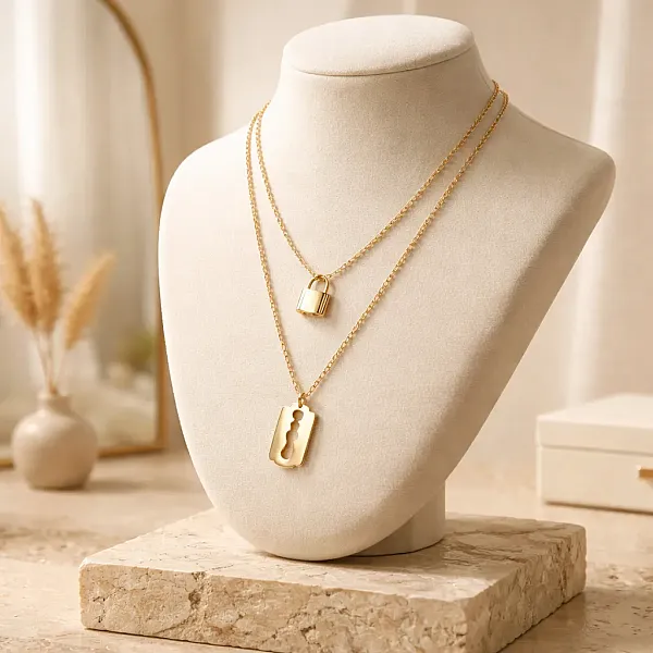 Κολιέ Layered Golden Edge – Ανοξείδωτο Ατσάλι