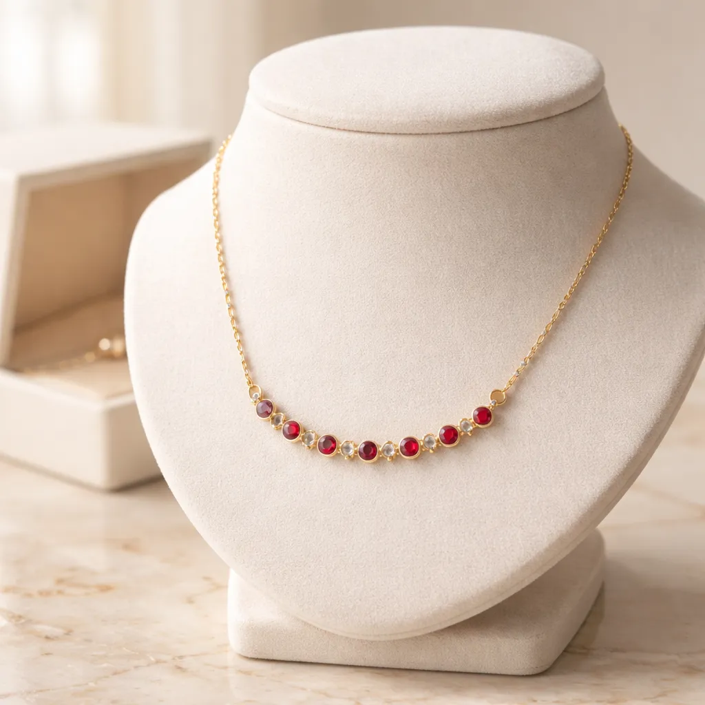 Κολιέ "Scarlet Elegance" – Ανοξείδωτο Ατσάλι