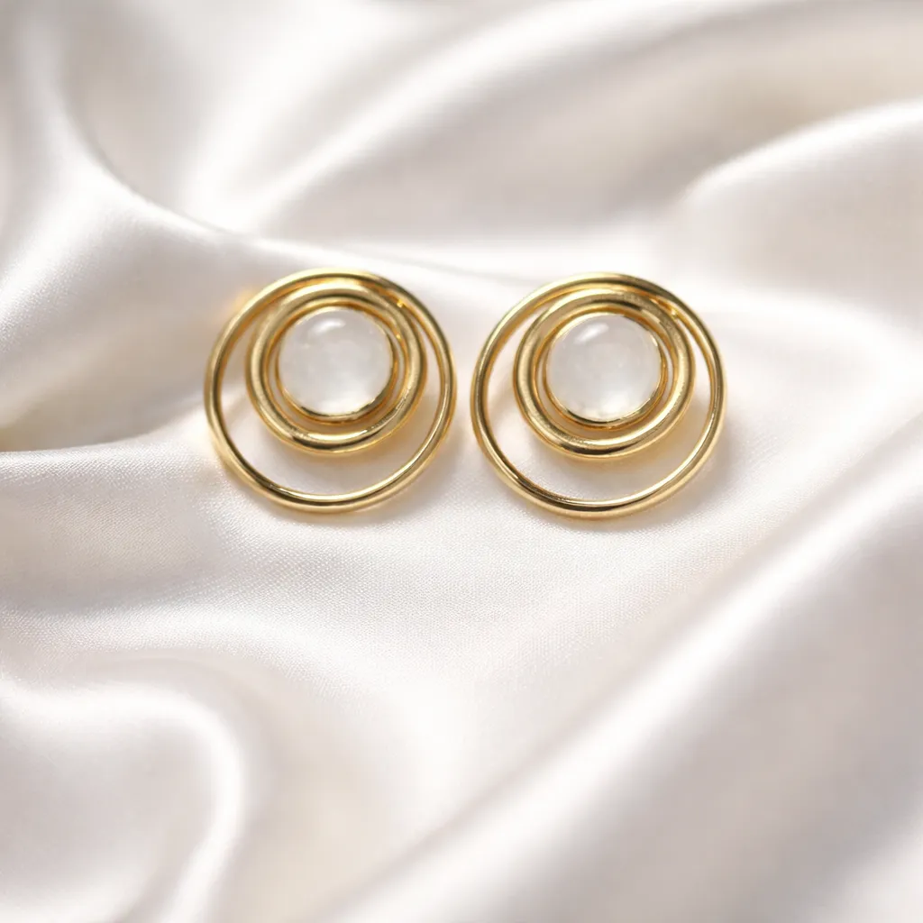 Σκουλαρίκια Orbital Pearl GOLD– Από Ανοξείδωτο Ατσάλι & Φίλντισι