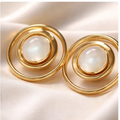 Σκουλαρίκια Orbital Pearl GOLD– Από Ανοξείδωτο Ατσάλι & Φίλντισι