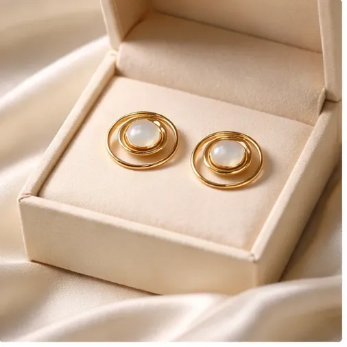Σκουλαρίκια Orbital Pearl GOLD– Από Ανοξείδωτο Ατσάλι & Φίλντισι