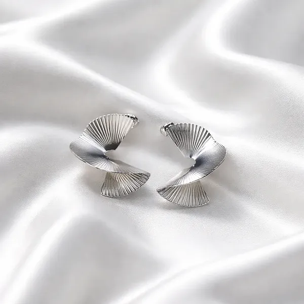 Σκουλαρίκια Ribbed Wave