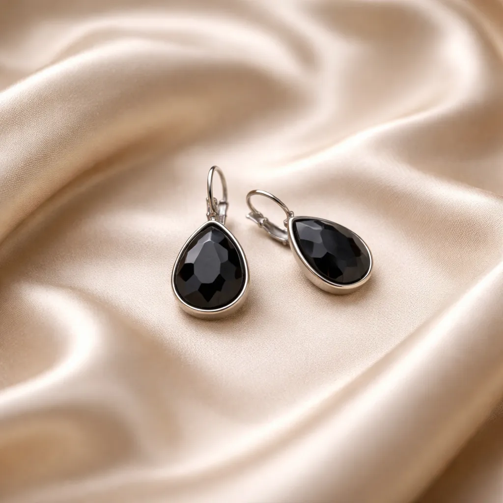 Σκουλαρίκια Black Onyx Teardrop