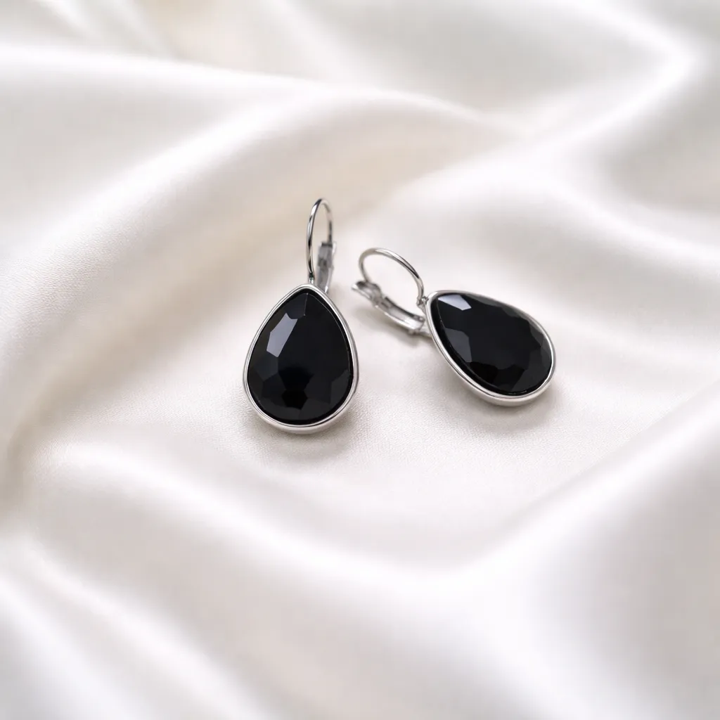 Σκουλαρίκια Black Onyx Teardrop