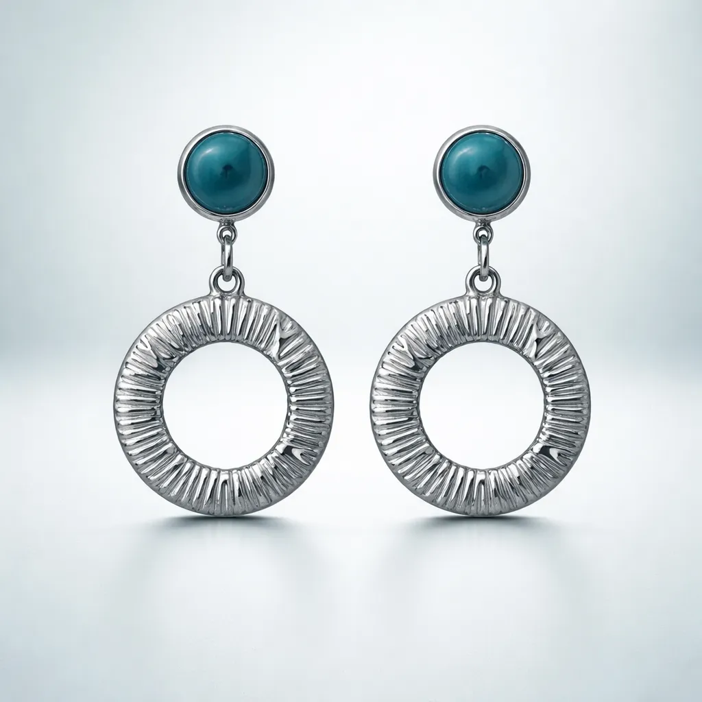 Σκουλαρίκια Turquoise Aura Hoops