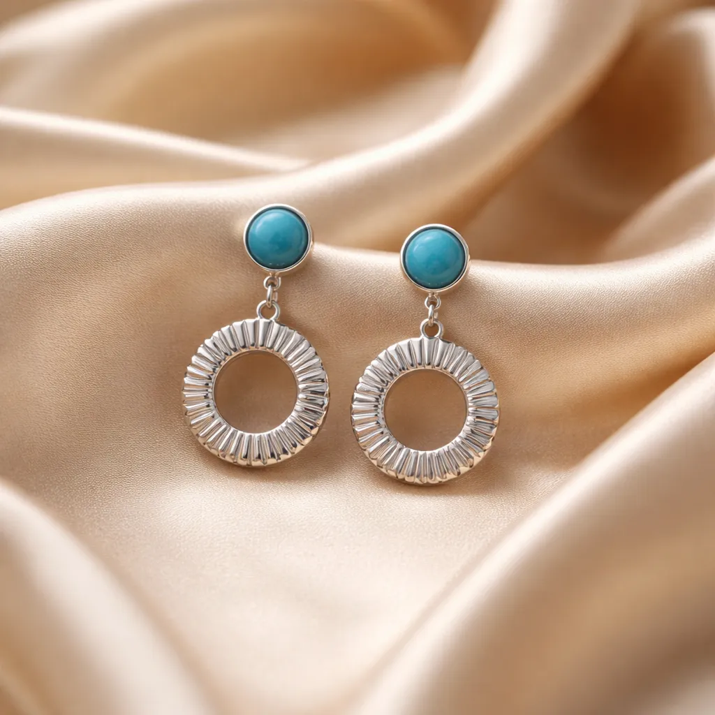 Σκουλαρίκια Turquoise Aura Hoops