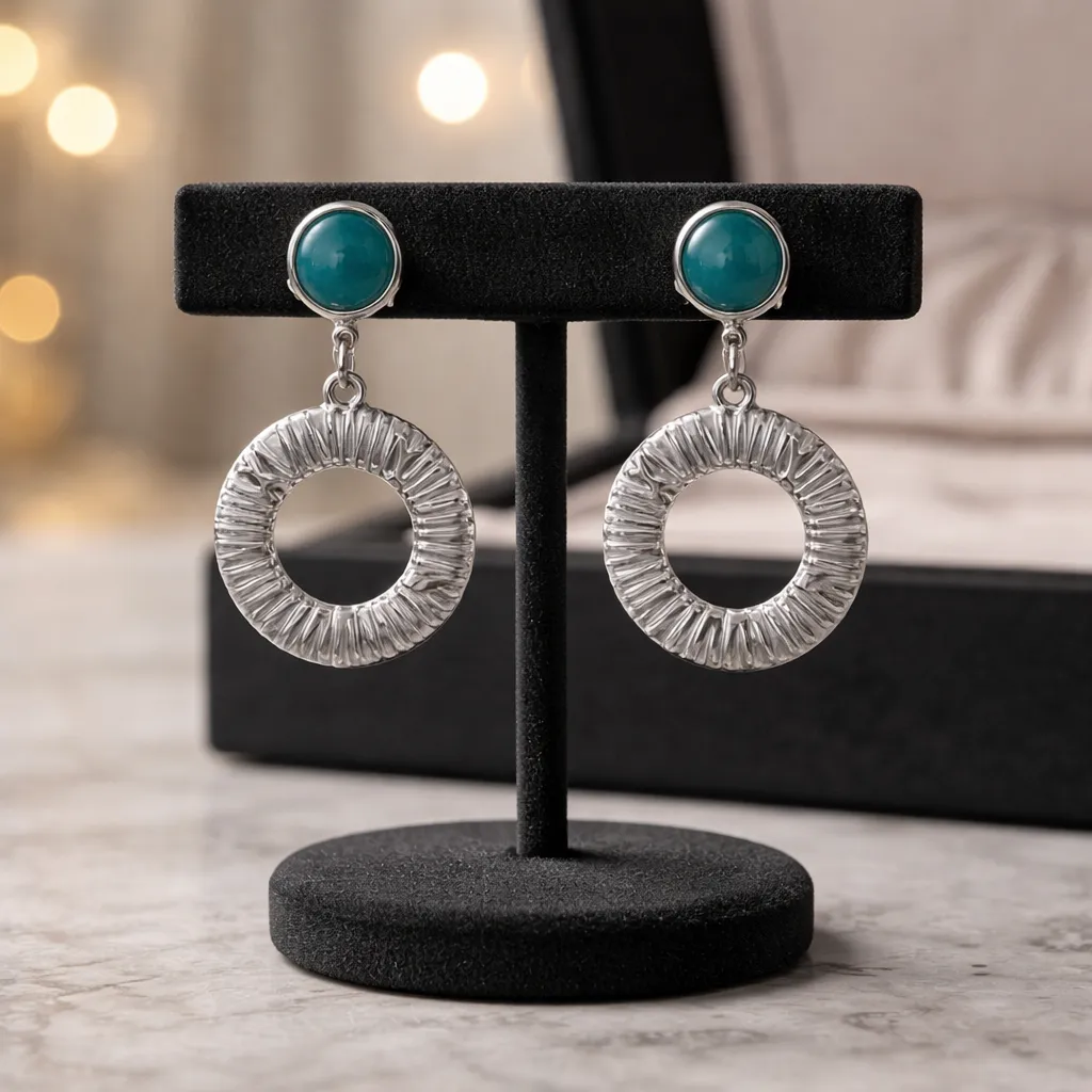 Σκουλαρίκια Turquoise Aura Hoops