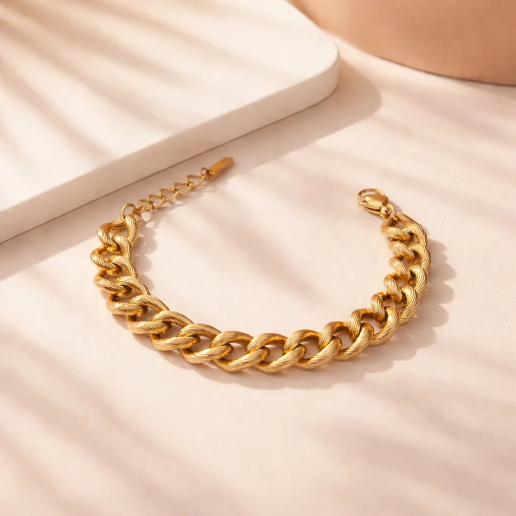 Ανδρικό Βραχιόλι Golden Heavy Curb Chain – Επιχρυσωμένο Ατσάλι