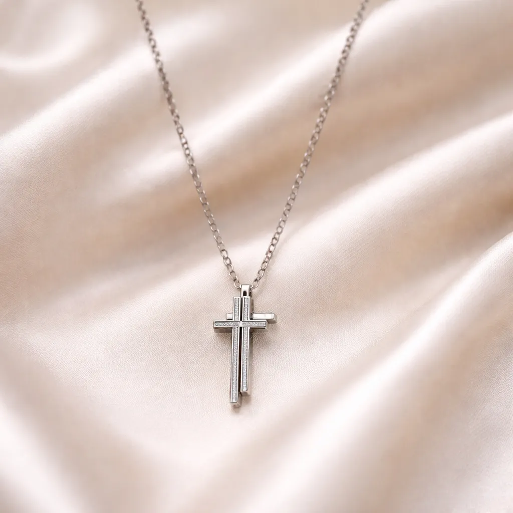 Κολιέ Silver Grace Cross – Ανοξείδωτο Ατσάλι