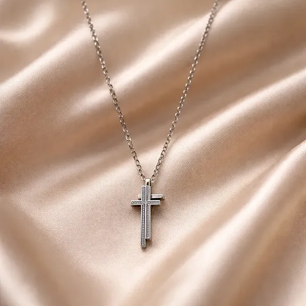 Κολιέ Silver Grace Cross – Ανοξείδωτο Ατσάλι