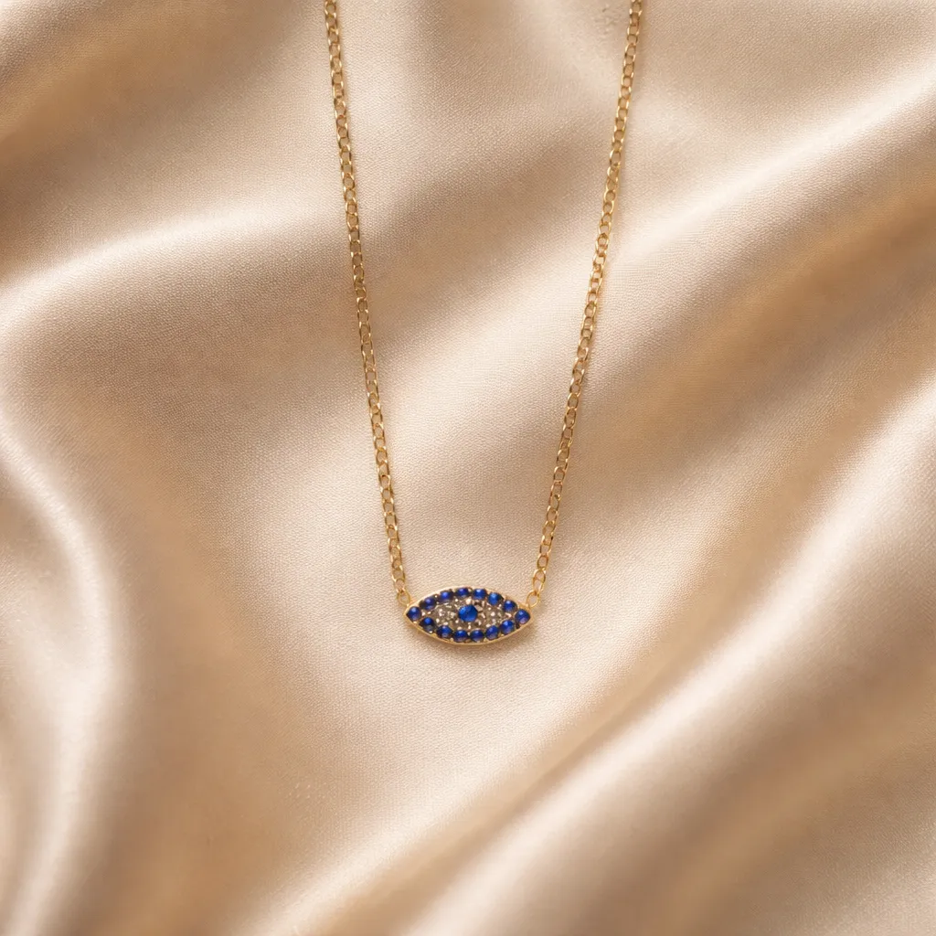 Κολιέ Sapphire Glint Eye – Ανοξείδωτο Ατσάλι