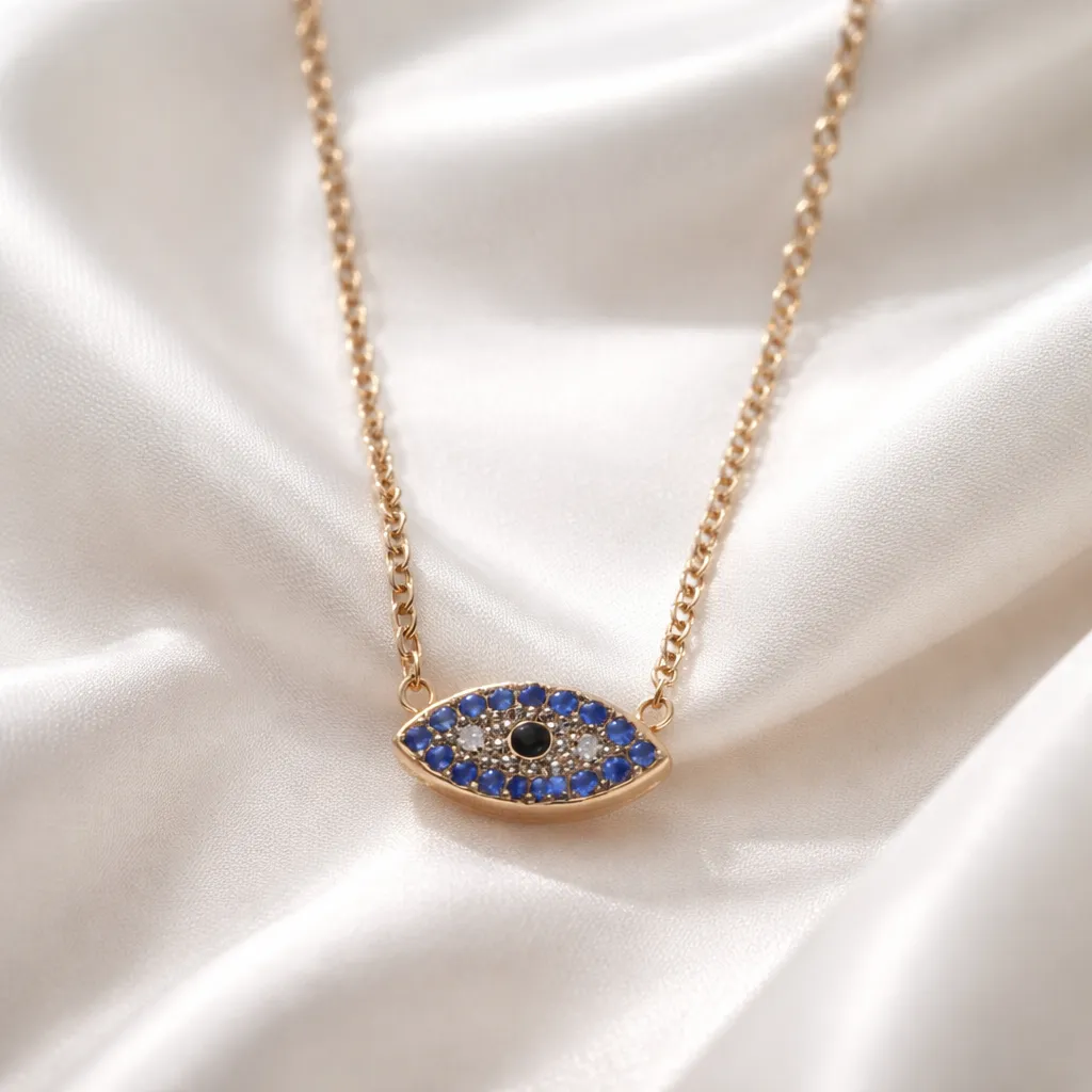 Κολιέ Sapphire Glint Eye – Ανοξείδωτο Ατσάλι