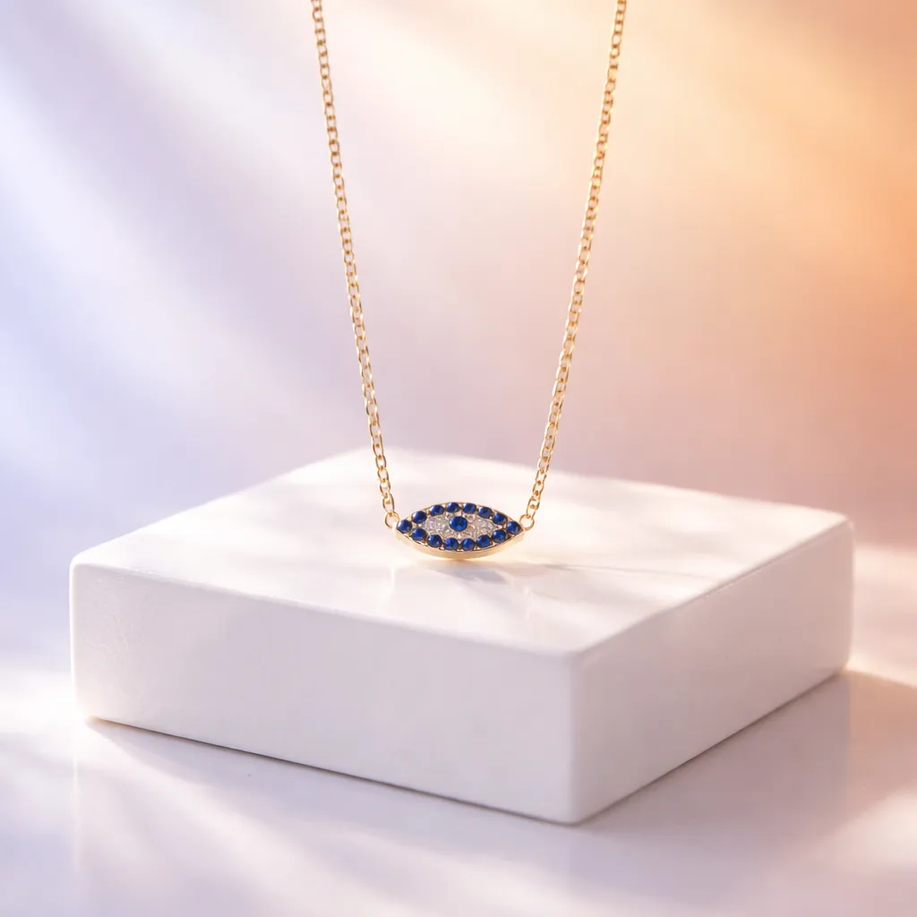 Κολιέ Sapphire Glint Eye – Ανοξείδωτο Ατσάλι