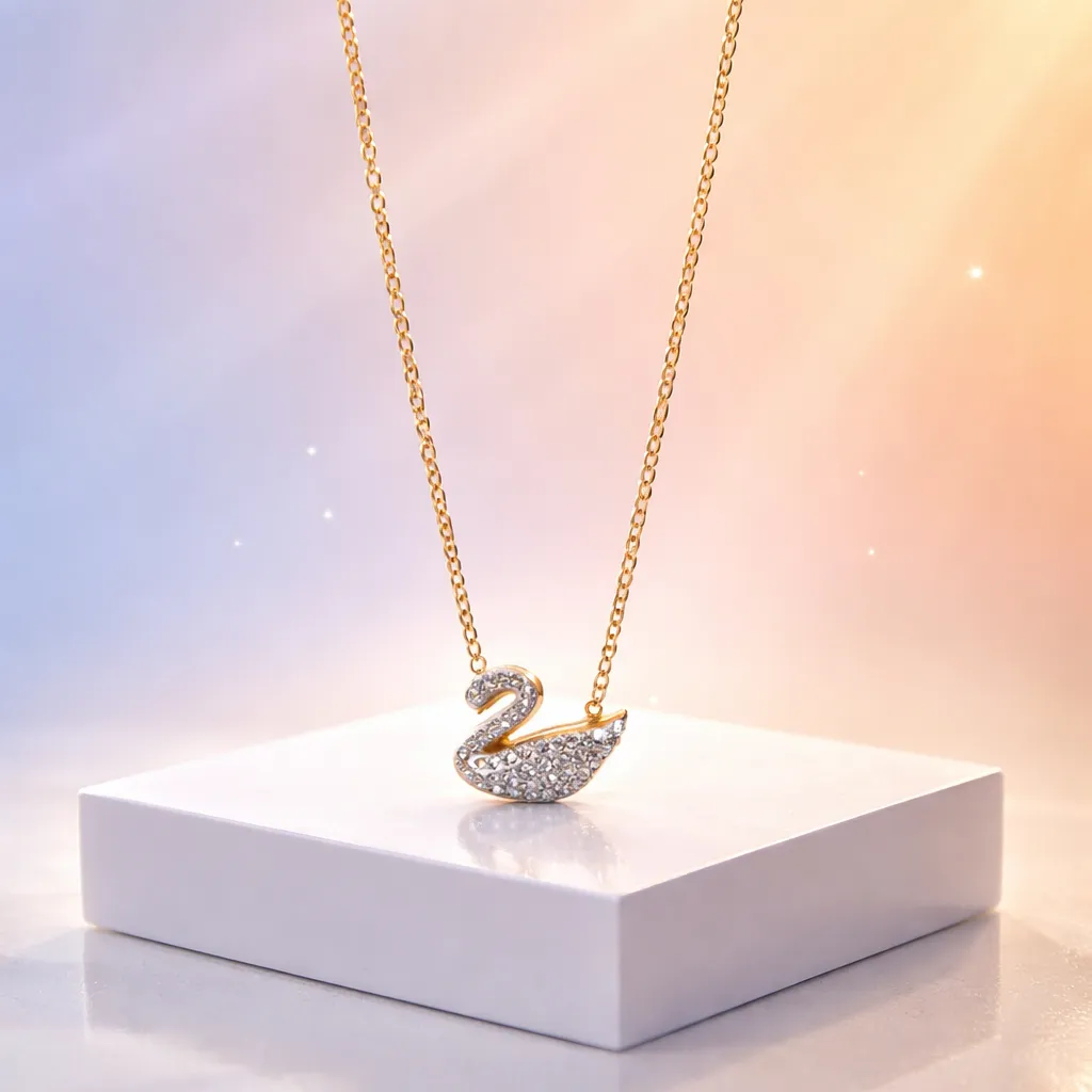 Κολιέ Gold Graceful Swan – Ανοξείδωτο Ατσάλι