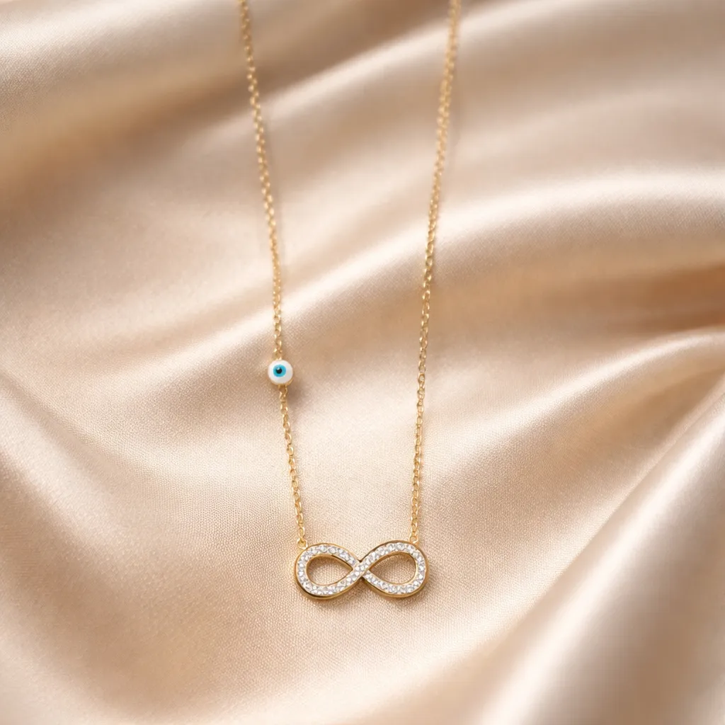 Κολιέ Infinity Evil Eye – Ανοξείδωτο Ατσάλι
