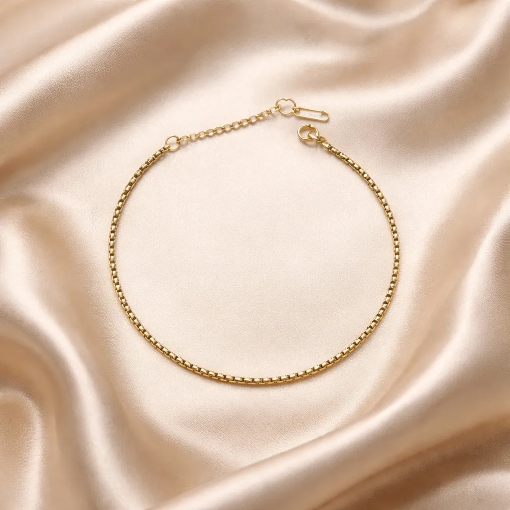 Golden Silk - Sparkle Rope Anklet Αλυσίδα Ποδιού Ανοξείδωτο Ατσάλι
