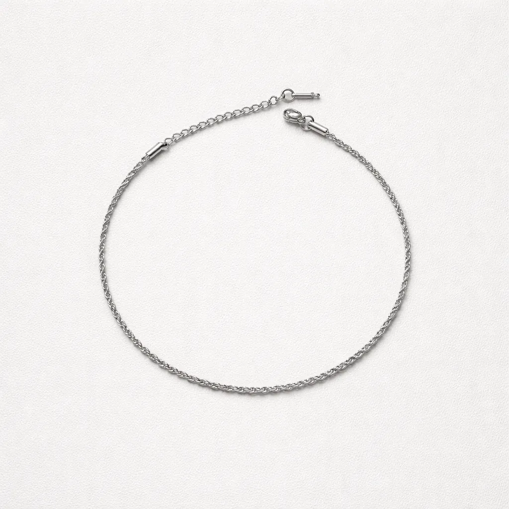 Silver Rope Classic-Αλυσίδα Ποδιού Ανοξείδωτο Ατσάλι