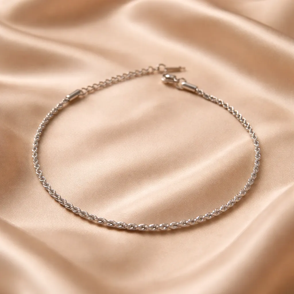 Silver Rope Classic-Αλυσίδα Ποδιού Ανοξείδωτο Ατσάλι