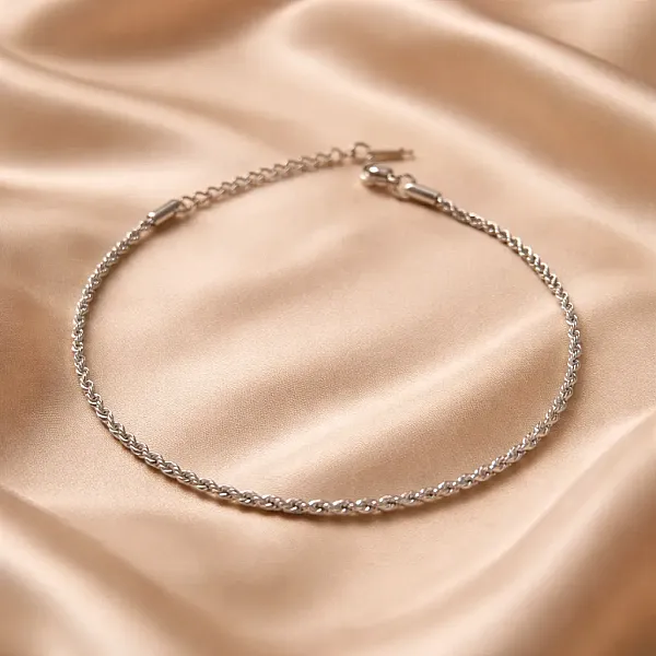 Silver Rope Classic-Αλυσίδα Ποδιού Ανοξείδωτο Ατσάλι